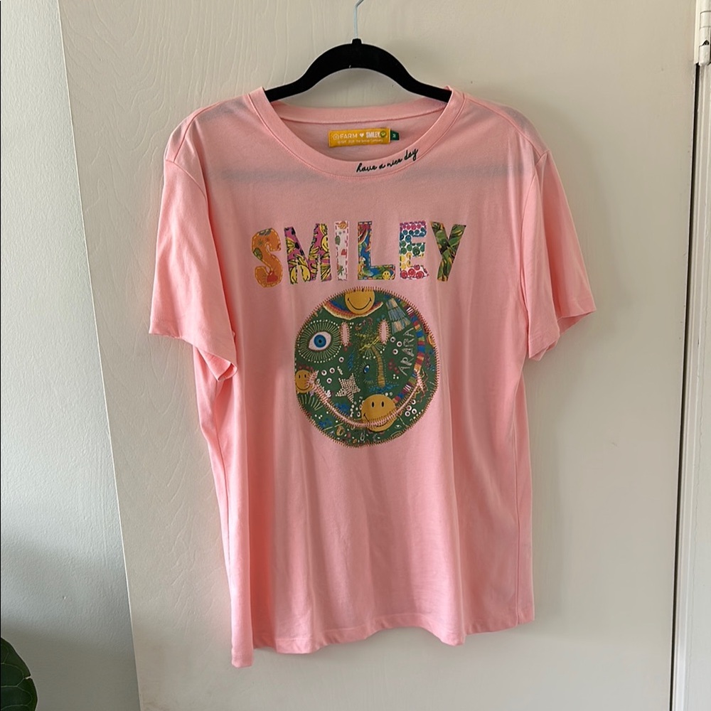 Light Pink Farm Rio Tee Smiley Medium